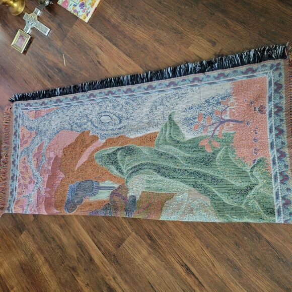 Vintage Nativity Wall Tapestry/Throw Blanket Baby Jesus Mary Joseph Holy Family - Picture 6 of 8